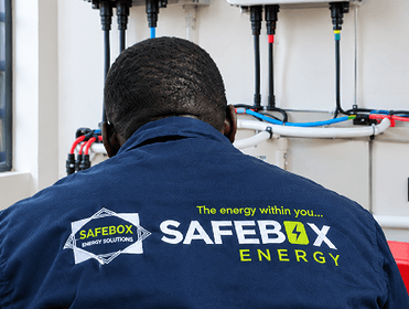 Safebox engineer inspecting an inverter installation